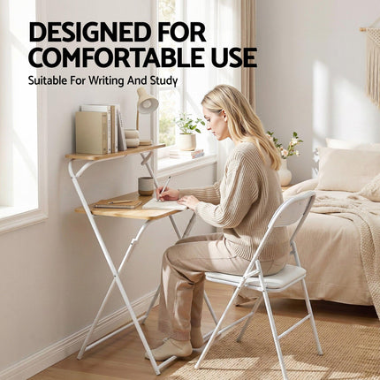 Artiss Laptop Desk Computer Foldable Study Desk Home Office Oak.