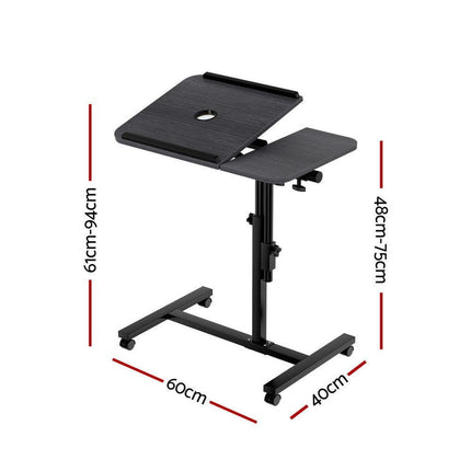 Artiss Laptop Desk Table Fan Cooling Black 60CM.