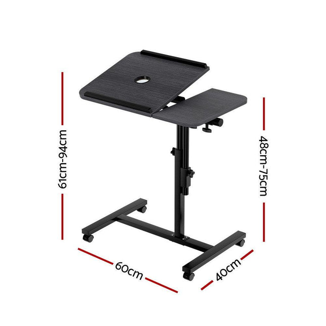 Artiss Laptop Desk Table Fan Cooling Black 60CM.