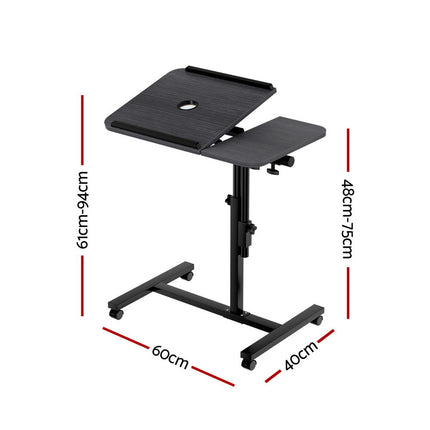 Artiss Laptop Desk Table Fan Cooling Black 60CM.