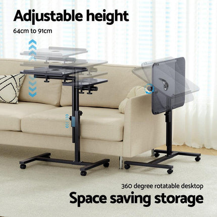 Artiss Laptop Desk Table Fan Cooling Black 60CM.
