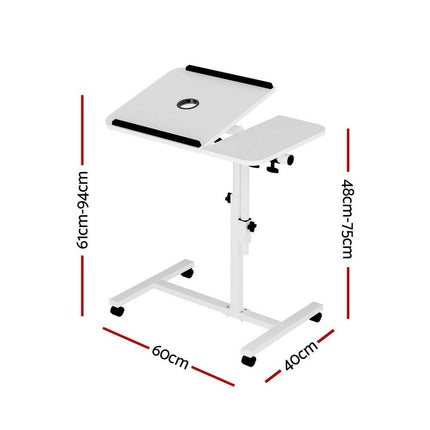 Artiss Laptop Desk Table Fan Cooling White 60CM.