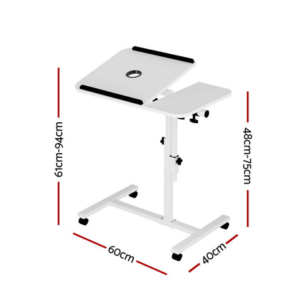 Artiss Laptop Desk Table Fan Cooling White 60CM.