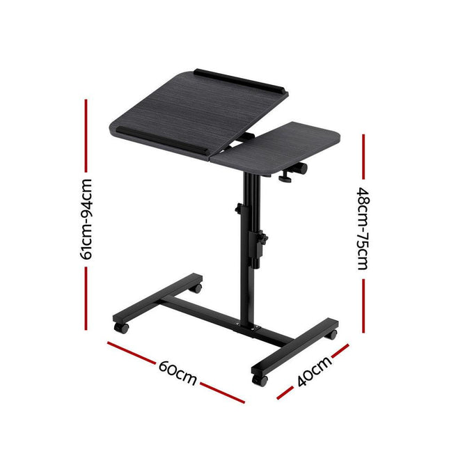 Artiss Laptop Desk Table Fan Cooling Black 60CM.
