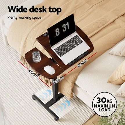 Artiss Laptop Desk Table Fan Cooling Walnut 60CM.