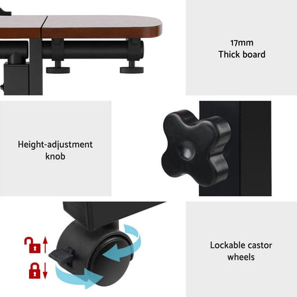 Artiss Laptop Desk Table Fan Cooling Walnut 60CM.