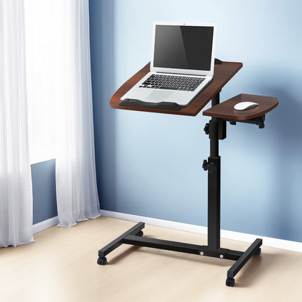 Artiss Laptop Desk Table Fan Cooling Walnut 60CM.