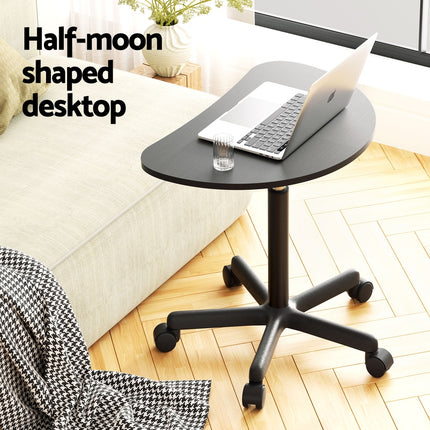 Artiss Laptop Desk Table Height Adjustable Wooden Bed Side Tables 80CM Black.