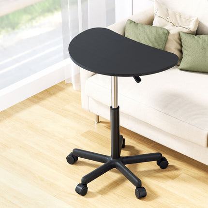 Artiss Laptop Desk Table Height Adjustable Wooden Bed Side Tables 80CM Black.