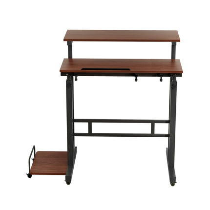 Artiss Laptop Desk Table Adjustable Dark Wood 80CM.