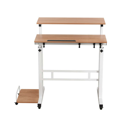 Artiss Laptop Desk Table Adjustable Light Wood 80CM.