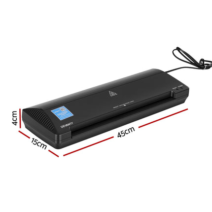 Devanti A3 Laminator Machine, Hot & Cold Thermal Fast Lamination Anti-Jam Laminator for Office School Home Document Photo Card Handmade A3 A4 A5 A6, Black.