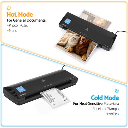 Devanti A3 Laminator Machine, Hot & Cold Thermal Fast Lamination Anti-Jam Laminator for Office School Home Document Photo Card Handmade A3 A4 A5 A6, Black.
