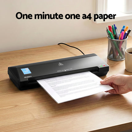 Devanti A3 Laminator Machine, Hot & Cold Thermal Fast Lamination Anti-Jam Laminator for Office School Home Document Photo Card Handmade A3 A4 A5 A6, Black.