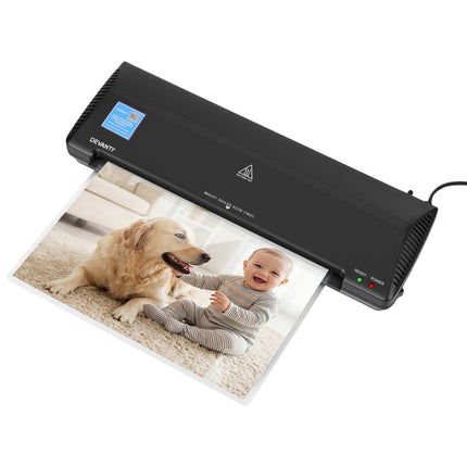 Devanti A3 Laminator Machine, Hot & Cold Thermal Fast Lamination Anti-Jam Laminator for Office School Home Document Photo Card Handmade A3 A4 A5 A6, Black.