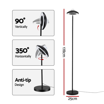 Artiss 2-in-1 LED Floor Lamp with Galaxy Projector &Remote, 178cm Tall Torchiere Standing Light with Dynamic RGB Aurora Stepless 4 Colour Temperatures, 1H Timer for Living Room, Bedroom Kids Room.