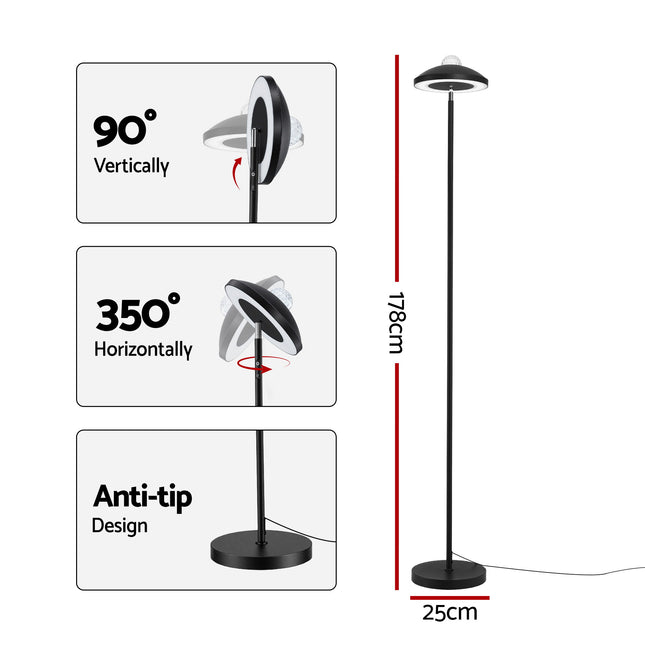 Artiss 2-in-1 LED Floor Lamp with Galaxy Projector &Remote, 178cm Tall Torchiere Standing Light with Dynamic RGB Aurora Stepless 4 Colour Temperatures, 1H Timer for Living Room, Bedroom Kids Room.
