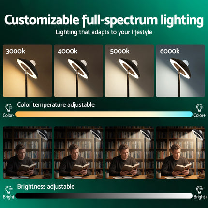 Artiss 2-in-1 LED Floor Lamp with Galaxy Projector &Remote, 178cm Tall Torchiere Standing Light with Dynamic RGB Aurora Stepless 4 Colour Temperatures, 1H Timer for Living Room, Bedroom Kids Room.
