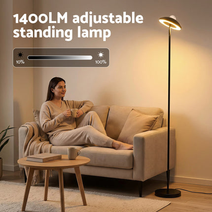 Artiss 2-in-1 LED Floor Lamp with Galaxy Projector &Remote, 178cm Tall Torchiere Standing Light with Dynamic RGB Aurora Stepless 4 Colour Temperatures, 1H Timer for Living Room, Bedroom Kids Room.