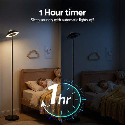 Artiss 2-in-1 LED Floor Lamp with Galaxy Projector &Remote, 178cm Tall Torchiere Standing Light with Dynamic RGB Aurora Stepless 4 Colour Temperatures, 1H Timer for Living Room, Bedroom Kids Room.