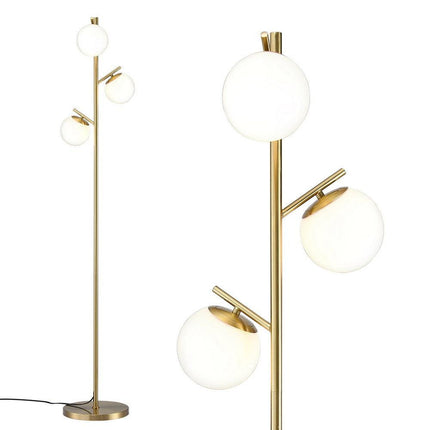 Artiss 3-Light Tree Floor Lamp 165cm Tall Standing Light with Sphere Glass Shades for Modern Homes.