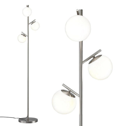 Artiss 3-Light Tree Floor Lamp 165cm Tall Standing Light with Sphere Glass Shades for Modern Homes.