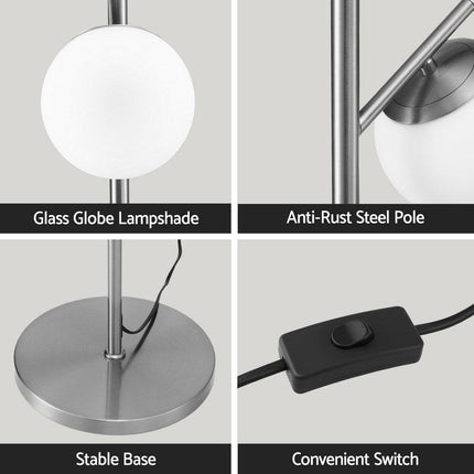 Artiss 3-Light Tree Floor Lamp 165cm Tall Standing Light with Sphere Glass Shades for Modern Homes.
