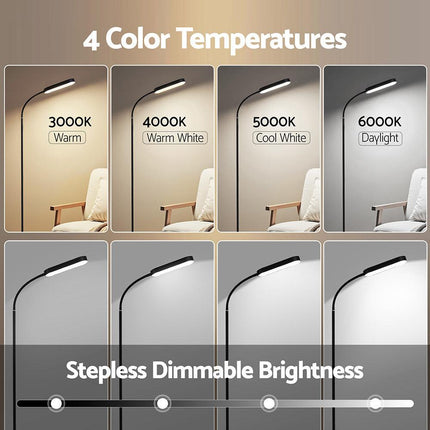 Artiss LED Floor Lamp with Remote Control & 4 Color Temperature Reading Living Room Bedroom Office.