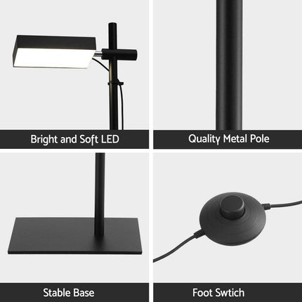 Artiss LED Floor Lamp, Modern Reading Lamp 360~ Rotating Adjustable Light Head,12W Standing Lamp for Living Room, Bedroom Office.