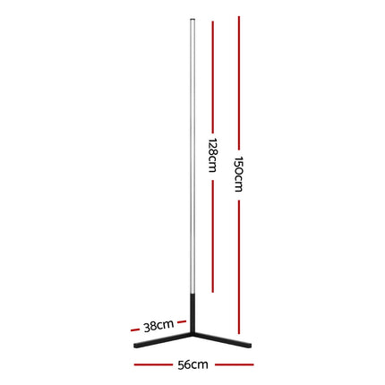 Artiss RGB LED Floor Lamp Remote Control Corner Light Stand Gaming Room 150CM.