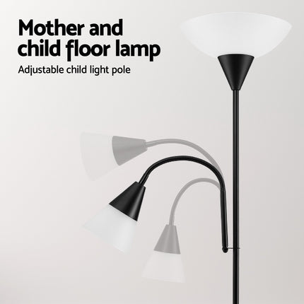 Artiss Floor Lamp Mother and Child Modern Home Living Room Office Reading Black.