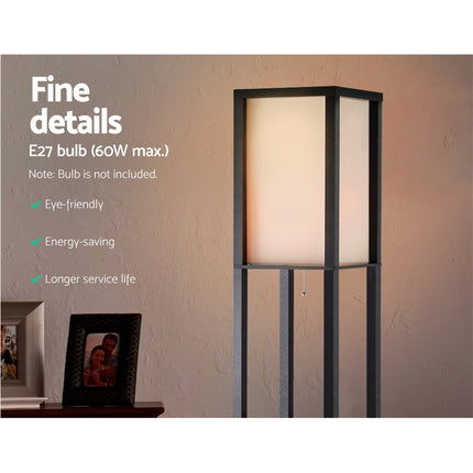 Artiss Floor Lamp 3 Tier Shelf Shelf Storage LED Light Stand Home Room Vintage Black.