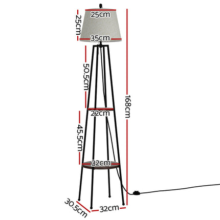 Artiss Floor Lamp 2 Tier Shelf Storage LED Light Stand Home Living Room Upright.