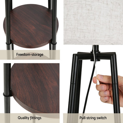 Artiss Floor Lamp 2 Tier Shelf Storage LED Light Stand Home Living Room Upright.