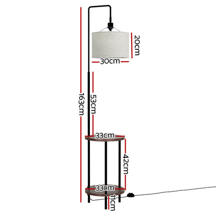 Artiss Floor Lamp 2 Tier Shelf Storage LED Light Stand Home Room Adjustable Head.