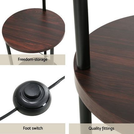 Artiss Floor Lamp 2 Tier Shelf Storage LED Light Stand Home Room Adjustable Head.