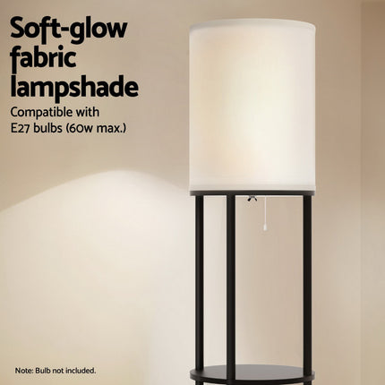 Artiss Floor Lamp Light Stand Modern Home Living Room Office Reading Glass Shade Black.