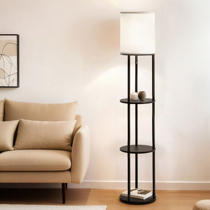 Artiss Floor Lamp Light Stand Modern Home Living Room Office Reading Glass Shade Black.