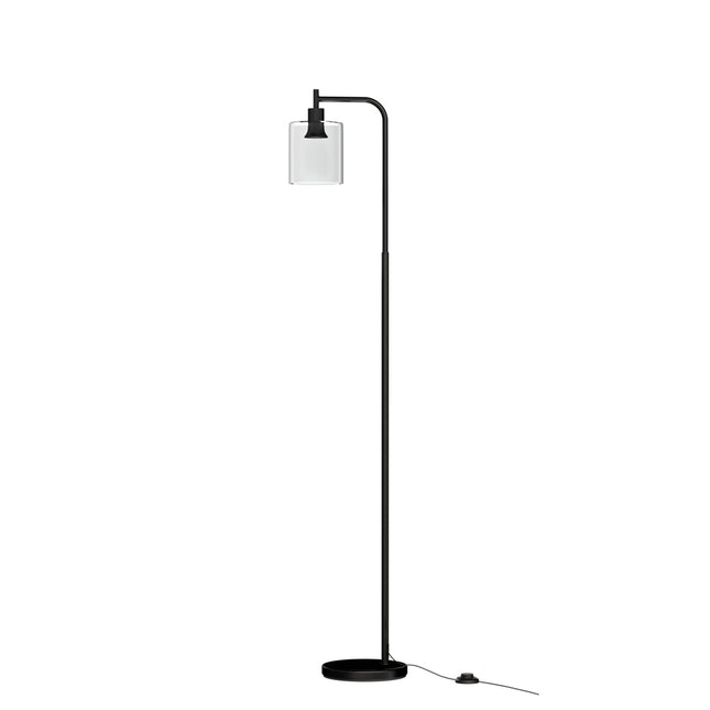 Artiss Floor Lamp Light Stand Modern Home Living Room Office Reading Glass Shade Black.