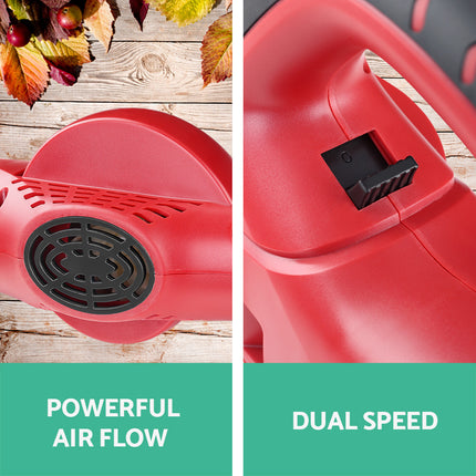 Giantz 20V Cordless Leaf Blower Garden Lithium Electric Battery Nozzles 2-Speed.