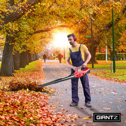 Giantz 20V Cordless Leaf Blower Garden Lithium Electric Battery Nozzles 2-Speed.