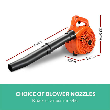 Giantz 25.4cc Petrol Leaf Blower Vacuum 2-in-1 Garden Vac Mulcher Blower Orange.
