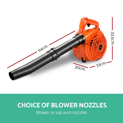 Giantz 25.4cc Petrol Leaf Blower Vacuum 2-in-1 Garden Vac Mulcher Blower Orange.