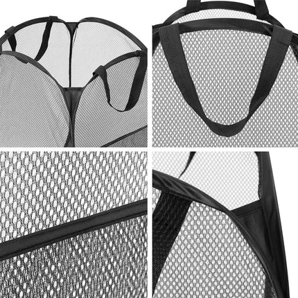 Artiss 2X Laundry Basket Hamper Foldable Black.