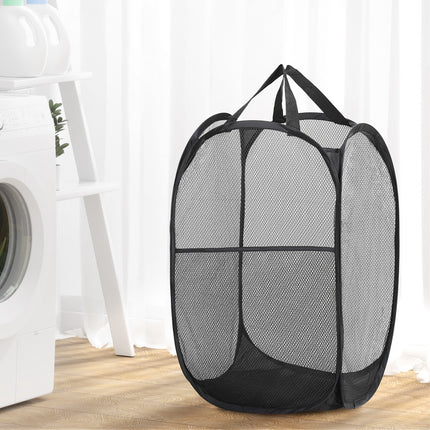 Artiss 2X Laundry Basket Hamper Foldable Black.