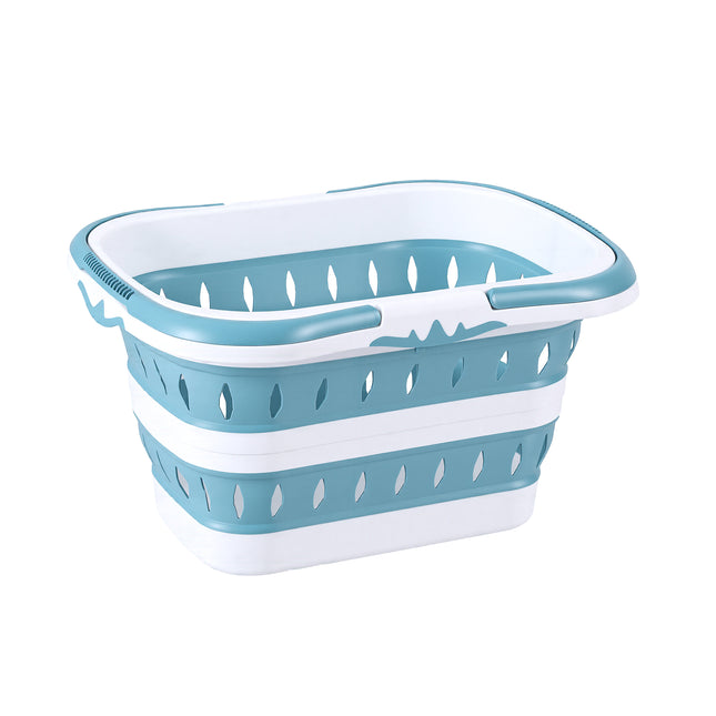 Artiss Laundry Basket Hamper Large Foldable Washing Clothes Storage Organiser Blue.