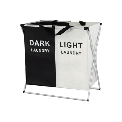 Artiss Laundry Basket Hamper Large Foldable Washing Clothes Storage 2 Sections.