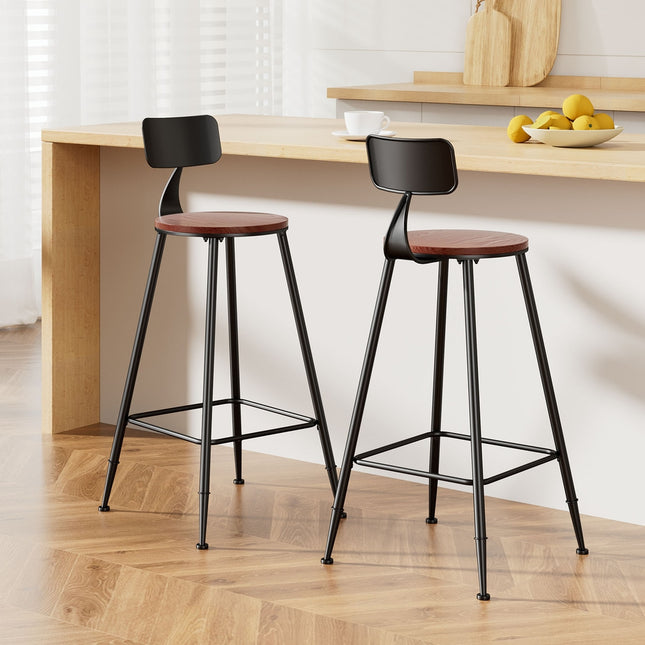 Artiss 2x Bar Stools Vintage Metal Chairs.