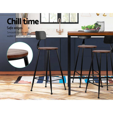 Artiss 2x Bar Stools Vintage Metal Chairs.