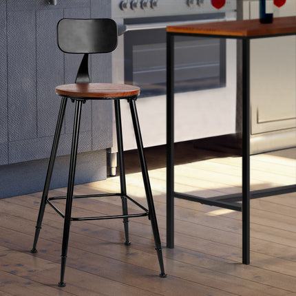 Artiss 2x Bar Stools Vintage Metal Chairs.